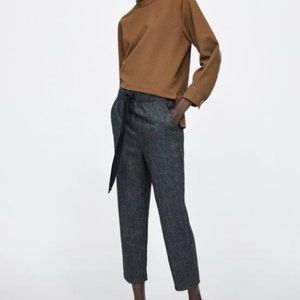 Zara HERRINGBONE PANTS Size M - New without tags